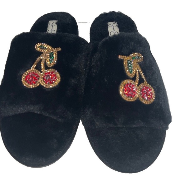 Jessica Simpson Shoes - (5/b15))Womens Jessica Simpson Cherry Beaded Icon Slide Slippers size L 8-9